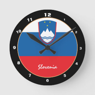 Modern Slovenia Flag & Slovenia Home / design Round Clock