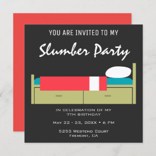Modern Slumber Party Birthday Invitation