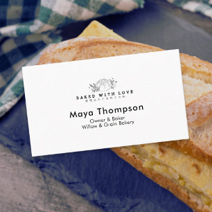 Modern Small Bakery Bread Logo Business Card