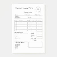 Modern Small Business custom order Sales Receipt