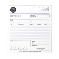Modern Small Business Invoice Sales Receipt Purple