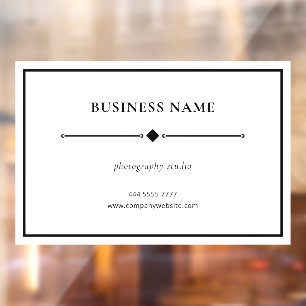 Modern Small Business Name Black Frame on White