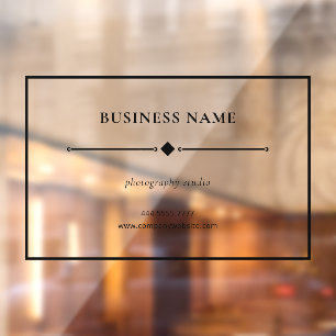 Modern Small Business Name Black Frame Transparent