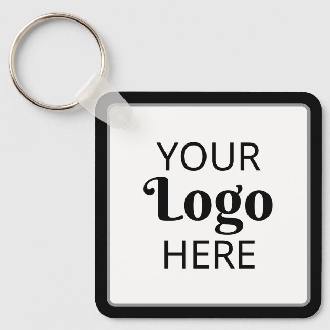Modern Small Business QR Code Company Logo Promo Key Ring (Front)