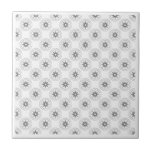 Modern Small Silver Star Medallion Pattern Ceramic Tile<br><div class="desc">Modern design featuring small silver starburst medallions on a white background. Simple, clean modern design. Create your own custom pattern by uploading a new image, or use the "message" button to contact the designer for help. To create your own patterned design: 1. Select personalise this template. 2. Replace image 1....</div>