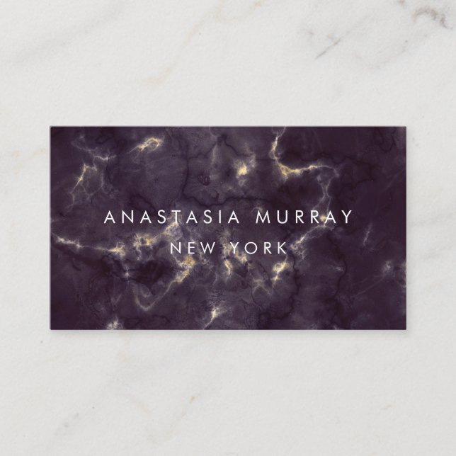 Modern Smoky Black White Marble Minimalist Luxury Business Card (Front)