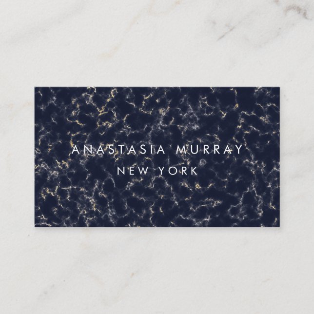 Modern Smoky Black White Marble Minimalist Luxury Business Card (Front)