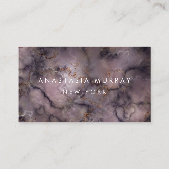Modern Smoky Black White Marble Minimalist Luxury Business Card (Front)