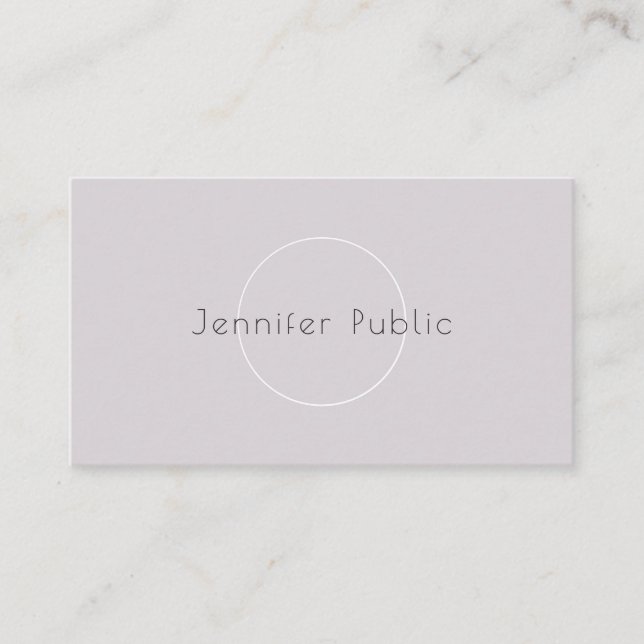Modern Smooth Elegant Plain Professional Top Business Card (Front)