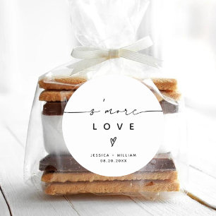 Modern S'mores Wedding Party Favour Kit Classic Ro Classic Round Sticker