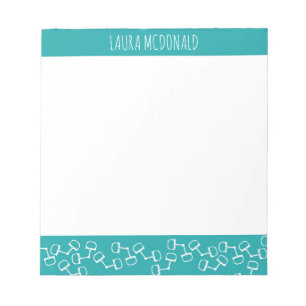 Modern Snaffle Bit Horse Notepad - Teal