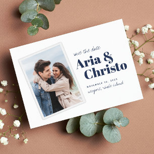 Modern Snapshot Vertical Photo Save The Date