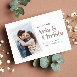 Modern Snapshot   Vertical Photo Save The Date