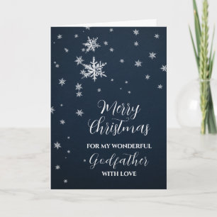 Modern Snow Godfather Merry Christmas Card