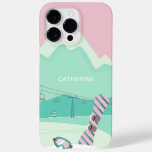 Modern Snowboard Winter Ski Slopes Personalised Case-Mate iPhone 14 Pro Max Case