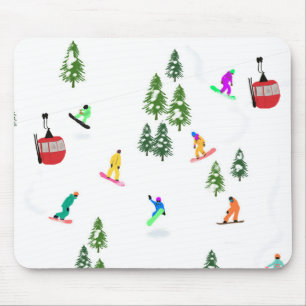 Modern Snowboarder Snowboarding Mouse Pad