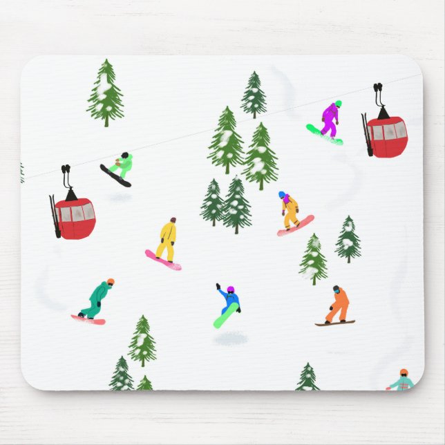 Modern Snowboarder Snowboarding  Mouse Pad (Front)