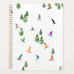 Modern Snowboarders Snowboarding Illustration  Planner