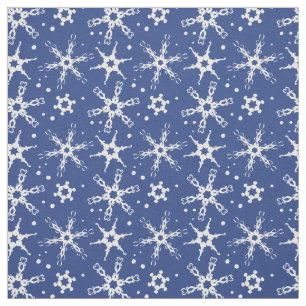 Modern Snowflake All-over Pattern Fabric