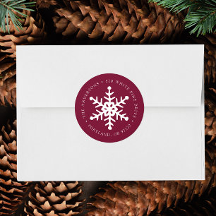Modern Snowflake Berry Return Address Label