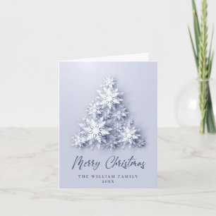 Modern Snowflake Christmas Tree Greeting Holiday Card