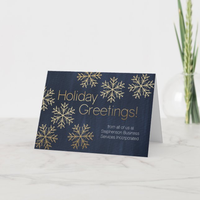 Modern Snowflake Holiday Greeting Business Holiday Card (Front)