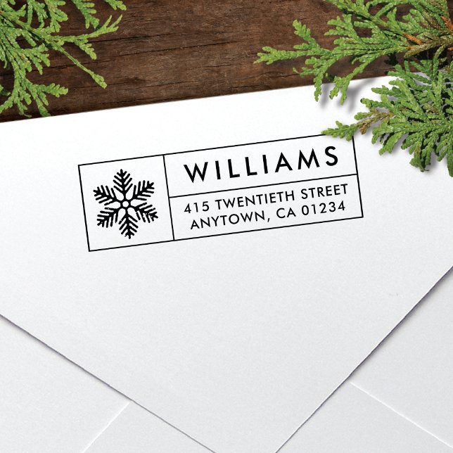 Modern Snowflake | Holiday Return Address Stamp (Creator Uploaded)