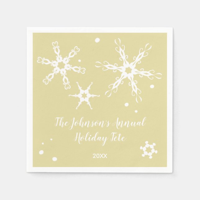Modern Snowflake Personalised Event Napkin (Front)