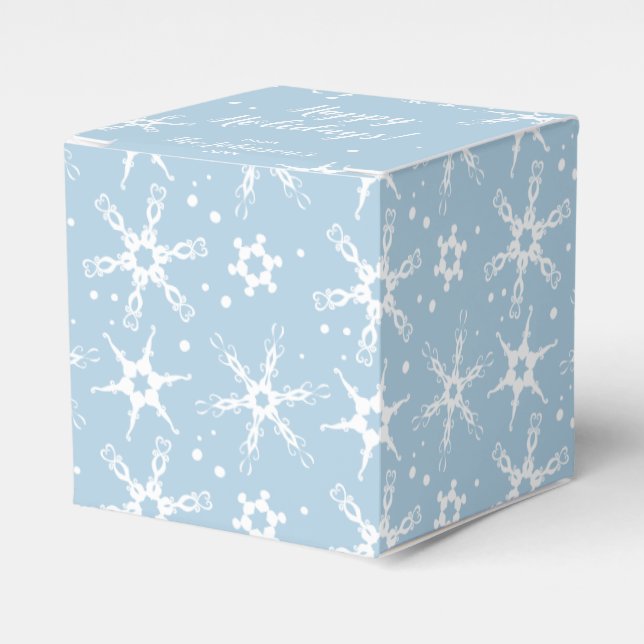 Modern Snowflake Personalised Favour Gift Box (Front Side)