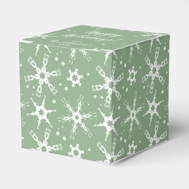 Modern Snowflake Personalised Favour Gift Box (Front Side)