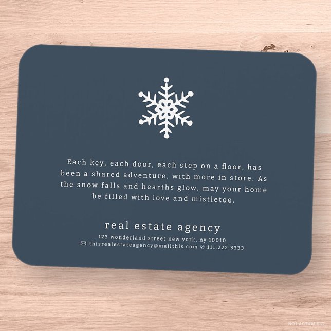 Modern Snowflake Real Estate Business Holiday Magnet (Creator Uploaded)