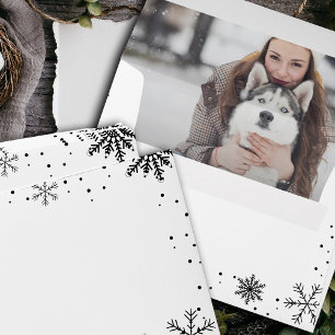 Modern Snowflake Return Address Custom Christmas Envelope
