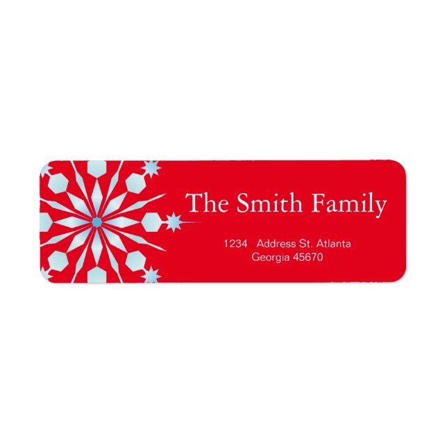 Modern Snowflake Return Address Label (Front)