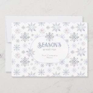Modern Snowflake Seasons Greetings Business Holiday Card