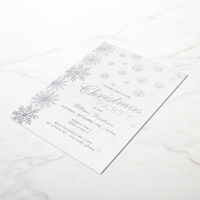 Modern Snowflake Snow White Winter Christmas Party (Rotated)