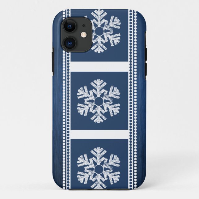 Modern Snowflakes BT iPhone 5 Case, Blue Case-Mate iPhone Case (Back)