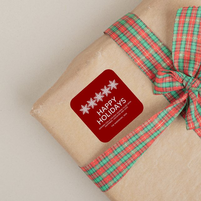 Modern Snowflakes Christmas Square Sticker (Creator Uploaded)