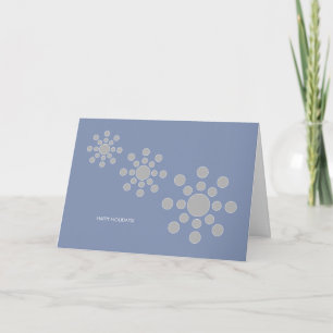 Modern Snowflakes Holiday Card - Blue/Silver