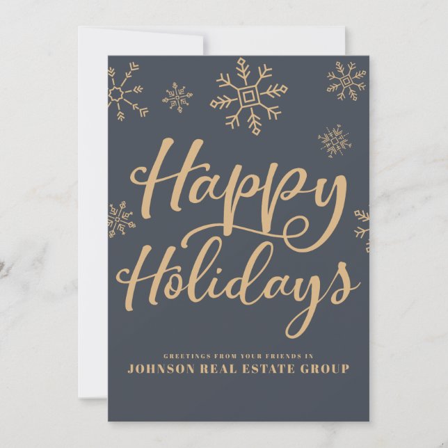 Modern Snowflakes | Holiday Greetings Card (Front)