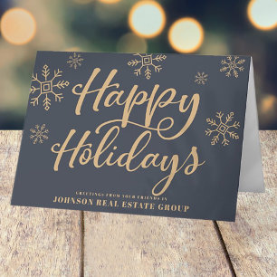 Modern Snowflakes   Holiday Greetings Card
