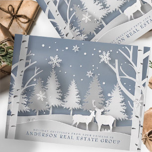 Modern Snowflakes   Holiday Greetings Card