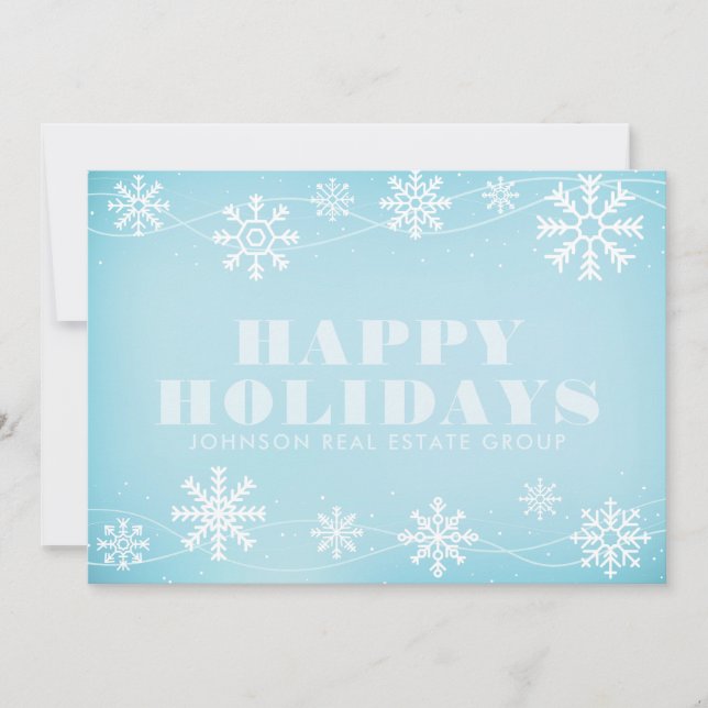 Modern Snowflakes | Holiday Greetings Card (Front)