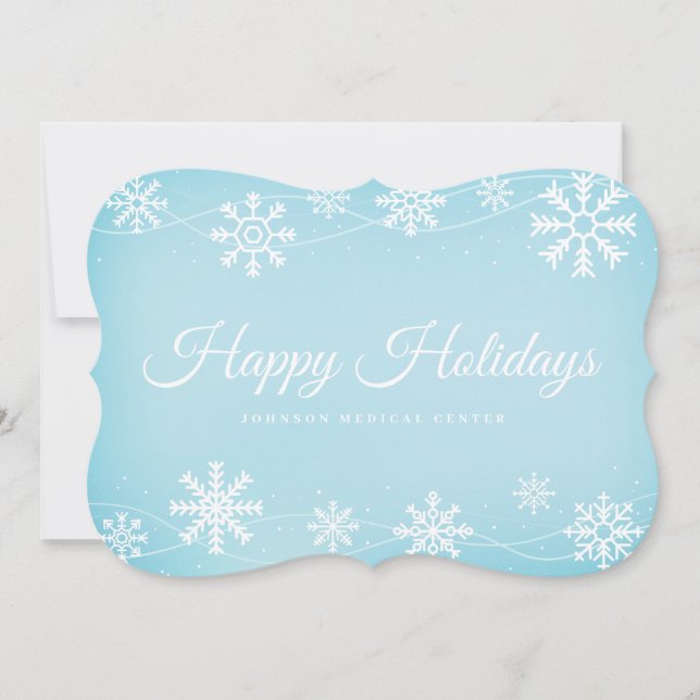 Modern Snowflakes | Medical Holiday Greetings Card (Front)