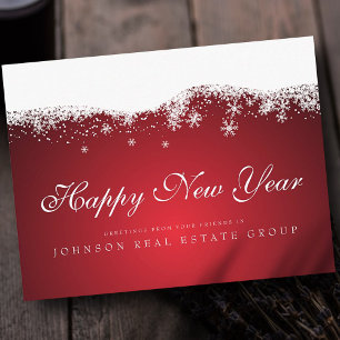 Modern Snowflakes   New Year's Greetings Postcard