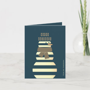 Modern snowman cute christmas snow man card
