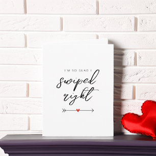 Modern So Glad I Swiped Right Valentine's Holiday Card