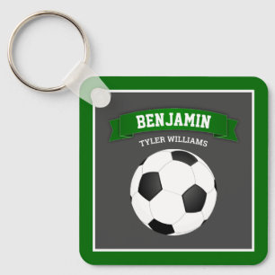 Modern Soccer Ball Kids Name Key Ring