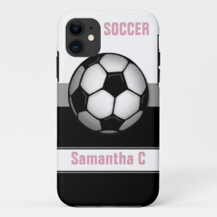 Modern Soccer Ball pink personalised iPhone 5 Case