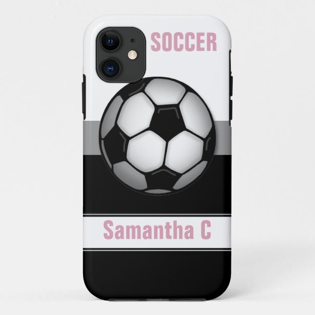 Modern Soccer Ball pink personalised iPhone 5 Case (Back)