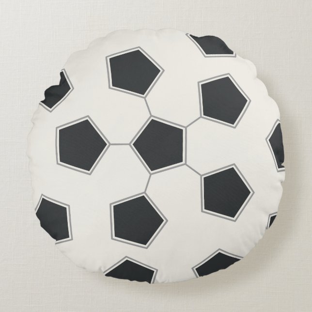 Modern Soccer Ball Print Two-Sided Round Cushion (Front)